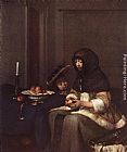 Gerard ter Borch Woman Peeling Apple painting